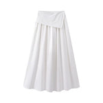 6026221789300,6026221789301, High-Waisted Asymmetric Elastic Midi Skirt