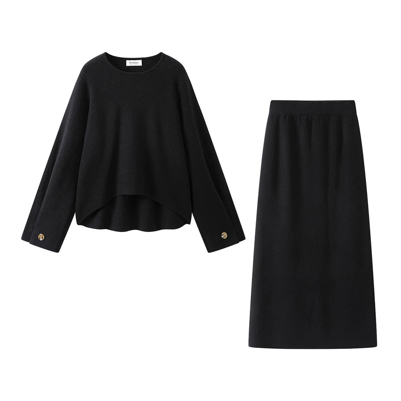 6190465423894,6190465423895, Knit Sweater and High Waist Skirt Set