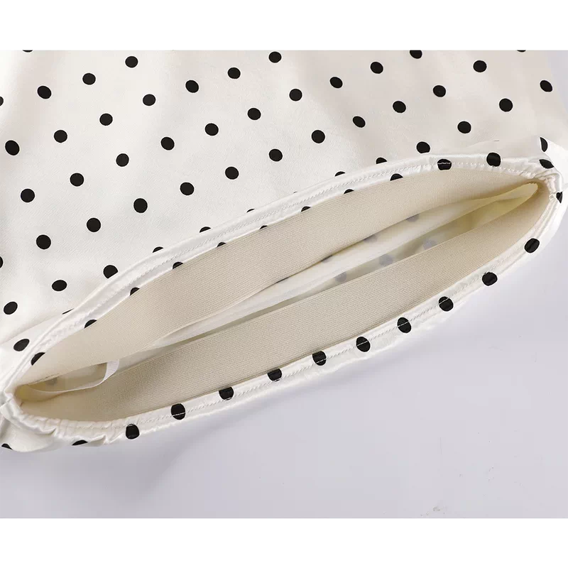 Polka Dot Mesh Patchwork Midi Skirt 3