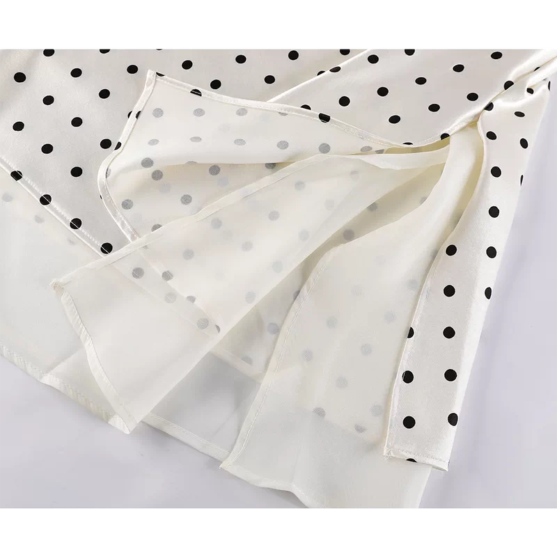 Polka Dot Mesh Patchwork Midi Skirt 4