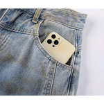 Retro Distressed Tie-Dye Wide-Leg Denim Pants 3