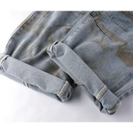 Retro Distressed Tie-Dye Wide-Leg Denim Pants 4