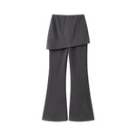 Elastic Flare Pants with Draped Overlay Waist 2