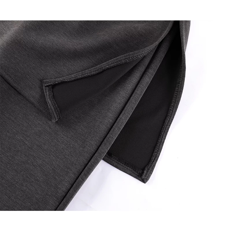 Elastic Flare Pants with Draped Overlay Waist 3