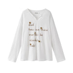 21341:28320,6020636377437,21341:28320,6020636377438,6020636377437,6020636377438, V-Neck Long Sleeve Embroidered Pullover Shirt