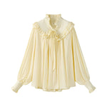 4195681:30155,6019943597196,4195681:30155,6019943597197,4195681:30155,6019943597198,6019943597196,6019943597197,6019943597198, Lace Ruffle Collar Tie Neck Blouse