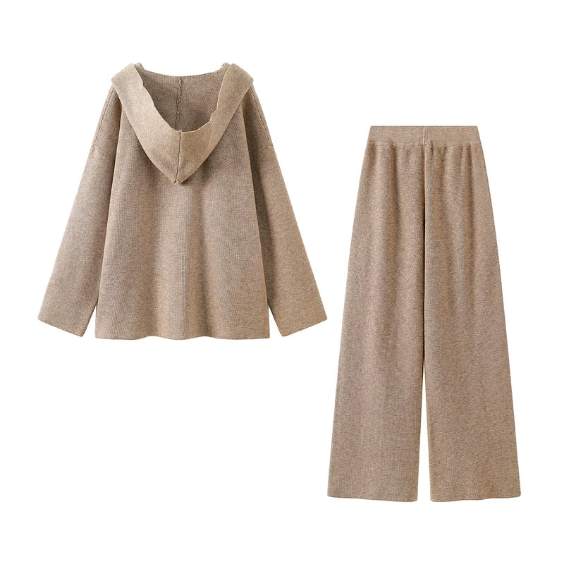 Knit Top and Wide-Leg Pants Lounge Set 2