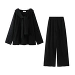 1627207:28341,6178855463192,1627207:28341,6178855463193,1627207:28341,6178855463194,6178855463192,6178855463193,6178855463194, Knit Top and Wide-Leg Pants Lounge Set