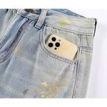 High Waisted Graffiti Print Wide Leg Jeans Pants 3