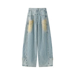 Distressed Low-Rise Wide-Leg Denim Pants 2