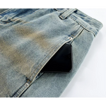 Distressed Low-Rise Wide-Leg Denim Pants 3