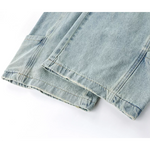 Distressed Low-Rise Wide-Leg Denim Pants 4