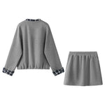 Fleece-Lined Sweatshirt and Skirt Two-Piece Set 2