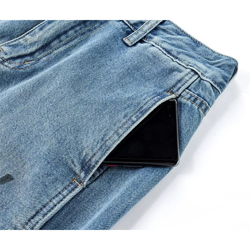 High Waisted Graffiti Wide Leg Denim Pants 3