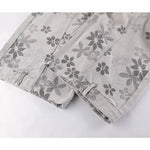 Floral Print Low-Waisted Wide-Leg Denim Pants 4