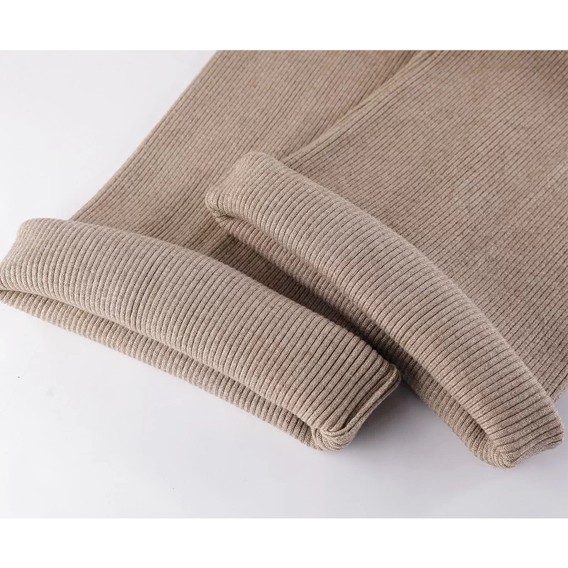 Mock Neck Ribbed Knit Top and Pants Set 3