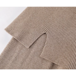 Mock Neck Ribbed Knit Top and Pants Set 4