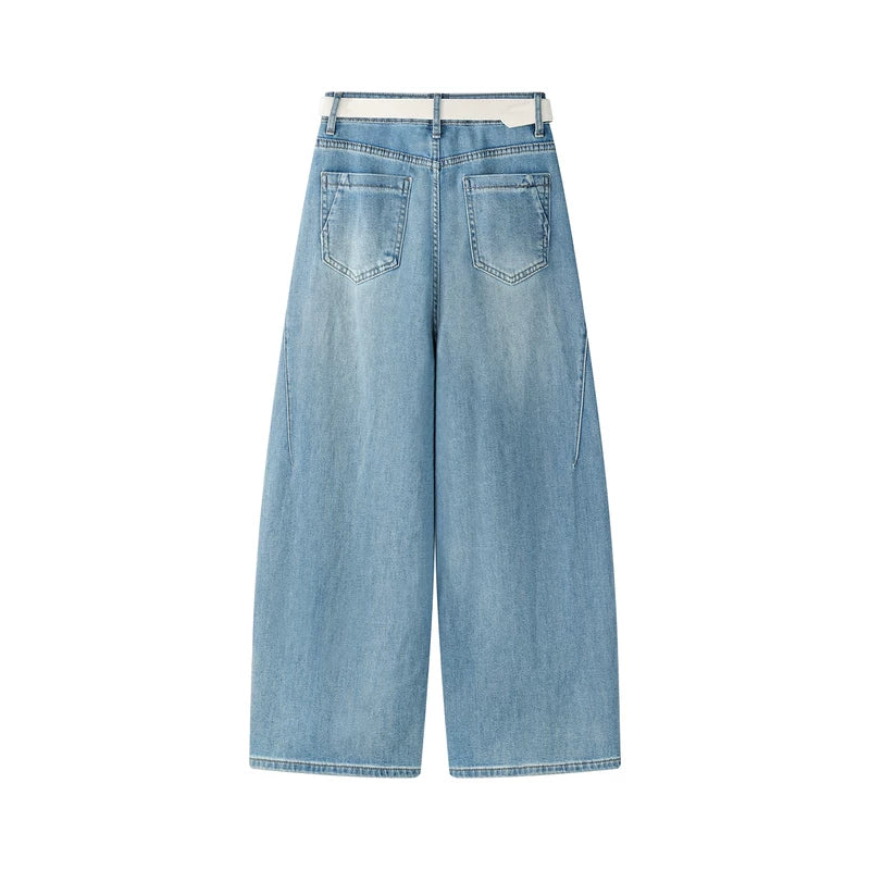 High-Waisted Wide-Leg Cropped Denim Pants 2