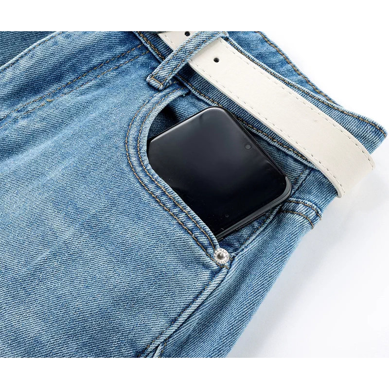 High-Waisted Wide-Leg Cropped Denim Pants 3