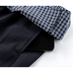 Plaid Faux Two-Piece Cargo Wide Leg Pants 3