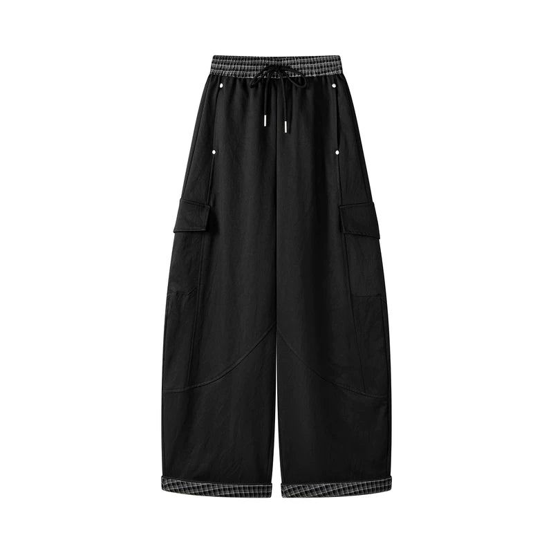 24562:28341,6012640713332,24562:28341,6012640713333,24562:28341,6012640713334,6012640713332,6012640713333,6012640713334, Elastic Waist Wide-Leg Cargo Athletic Pants