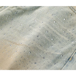 High Waist Rhinestone Wide Leg Jeans Pants 4