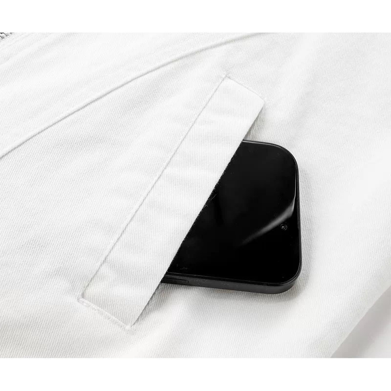 Short Asymmetrical Zip Front Denim Jacket 3