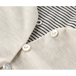 Ruched Long Sleeve Top with Striped Inset 3