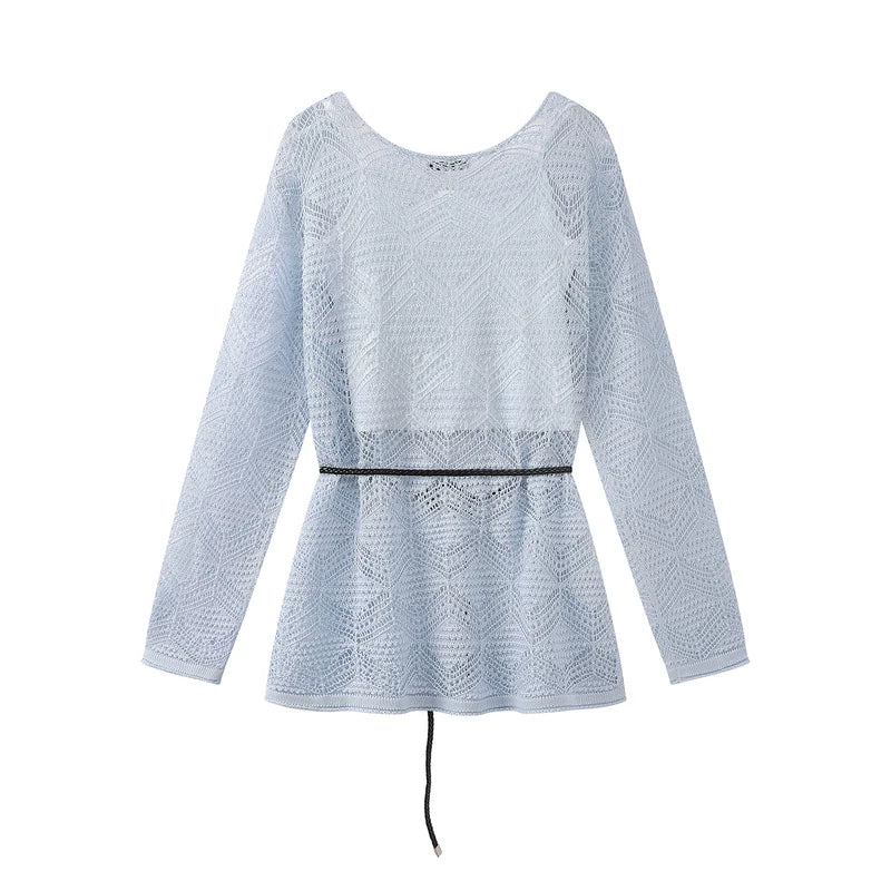 Layered Knit Camisole Vest with Belted Cover-Up 2