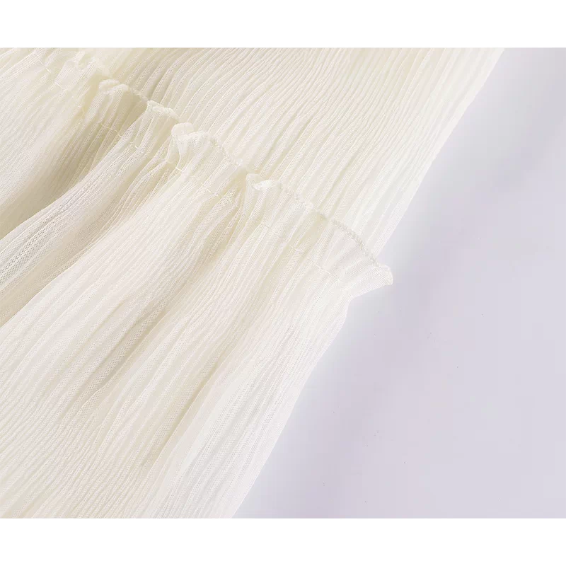 Ruffled Tiered Mesh Midi Skirt 3