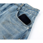 Wide Leg Soft Denim Pants with Stitching 3