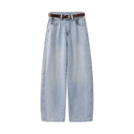1627207:4663879,6180052206053,1627207:4663879,6180052206054,1627207:4663879,6180052206055,6180052206053,6180052206054,6180052206055, Wide Leg Curved Denim Pants with Belt