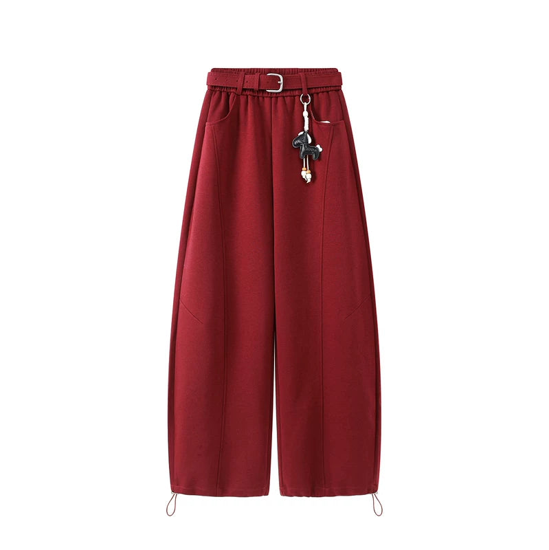 6029366537270,6029366537271,6029366537272, High Waisted Wide Leg Casual Sweatpants