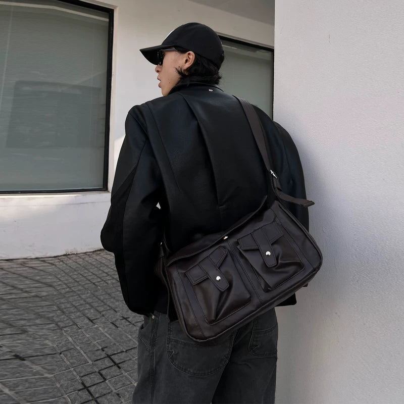 6189450770663, Retro Faux Leather Shoulder Messenger Bag