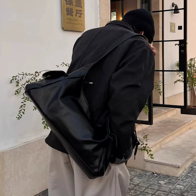 6189358527969, PU Leather Oversized Crossbody Tote Bag