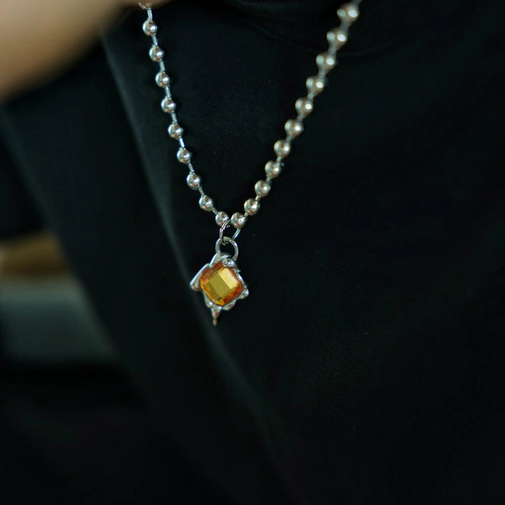Yellow Gemstone Pendant Necklace