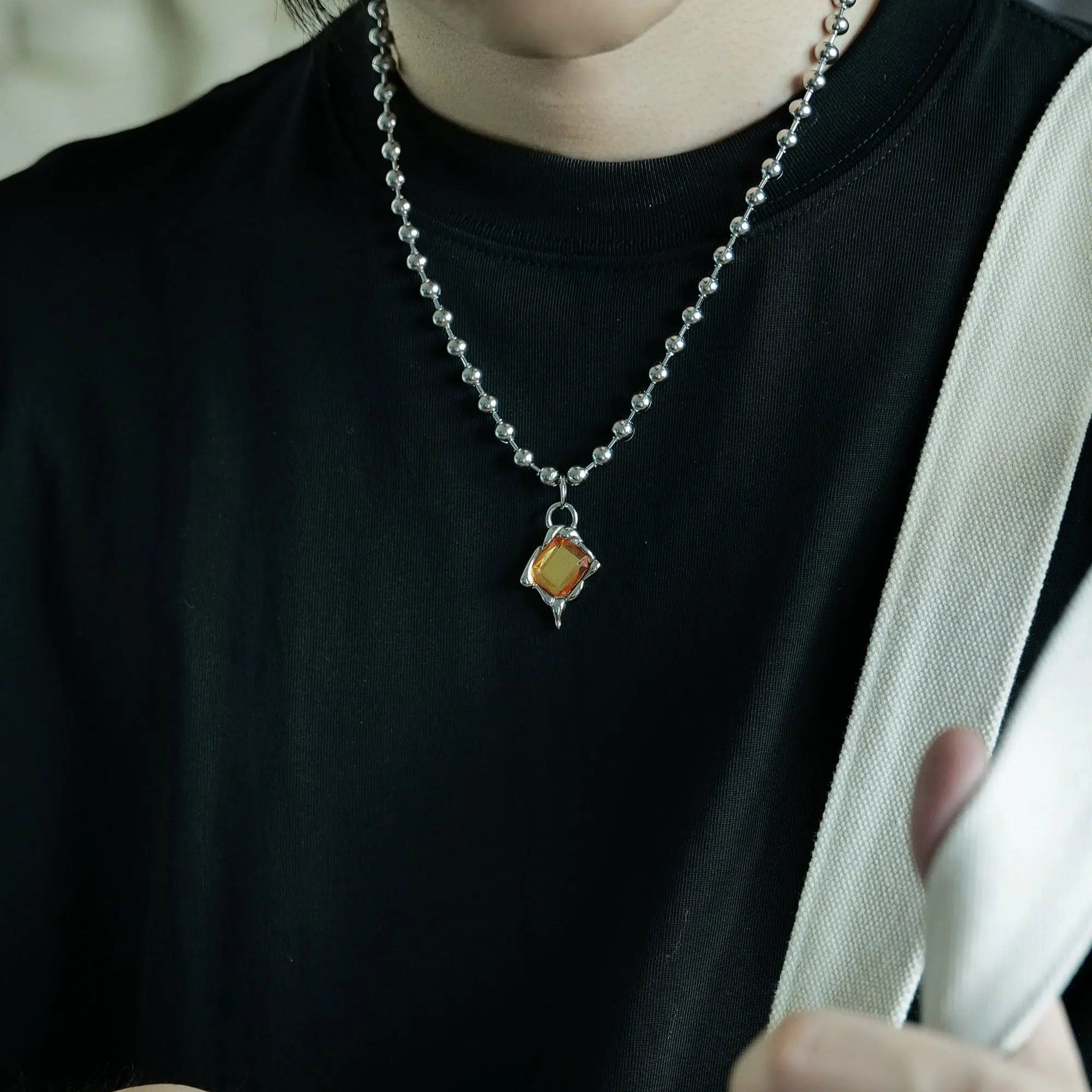 Yellow Gemstone Pendant Necklace