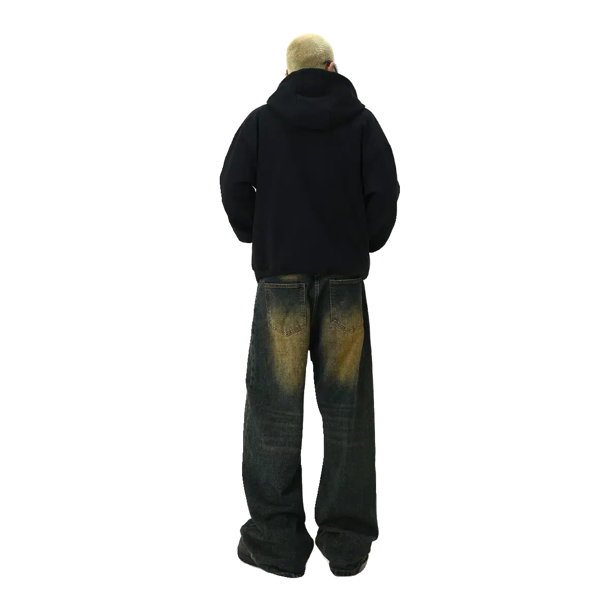 Yellow Mud Dyed Wide-Legged Jeans