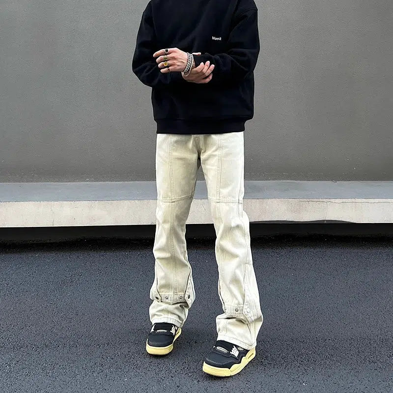 Yellow Mud-dyed Straight-leg Jeans
