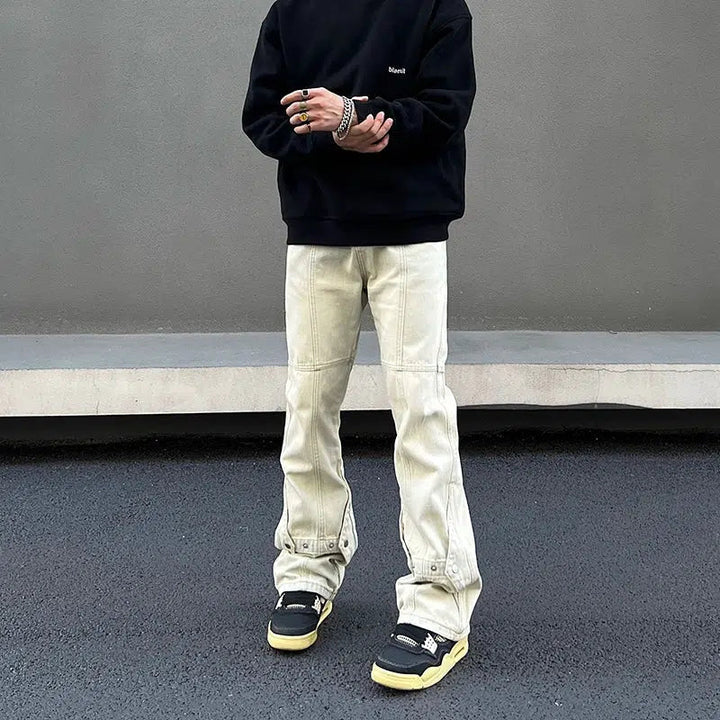 Yellow Mud-dyed Straight-leg Jeans