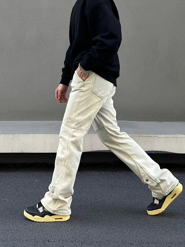 Yellow Mud-dyed Straight-leg Jeans
