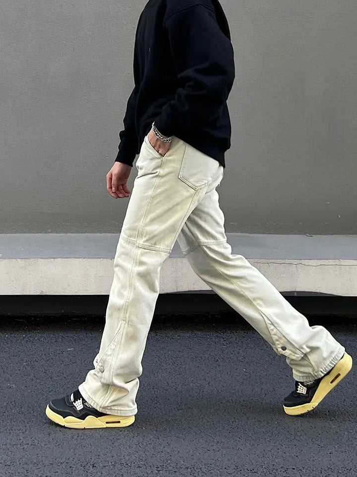 Yellow Mud-dyed Straight-leg Jeans