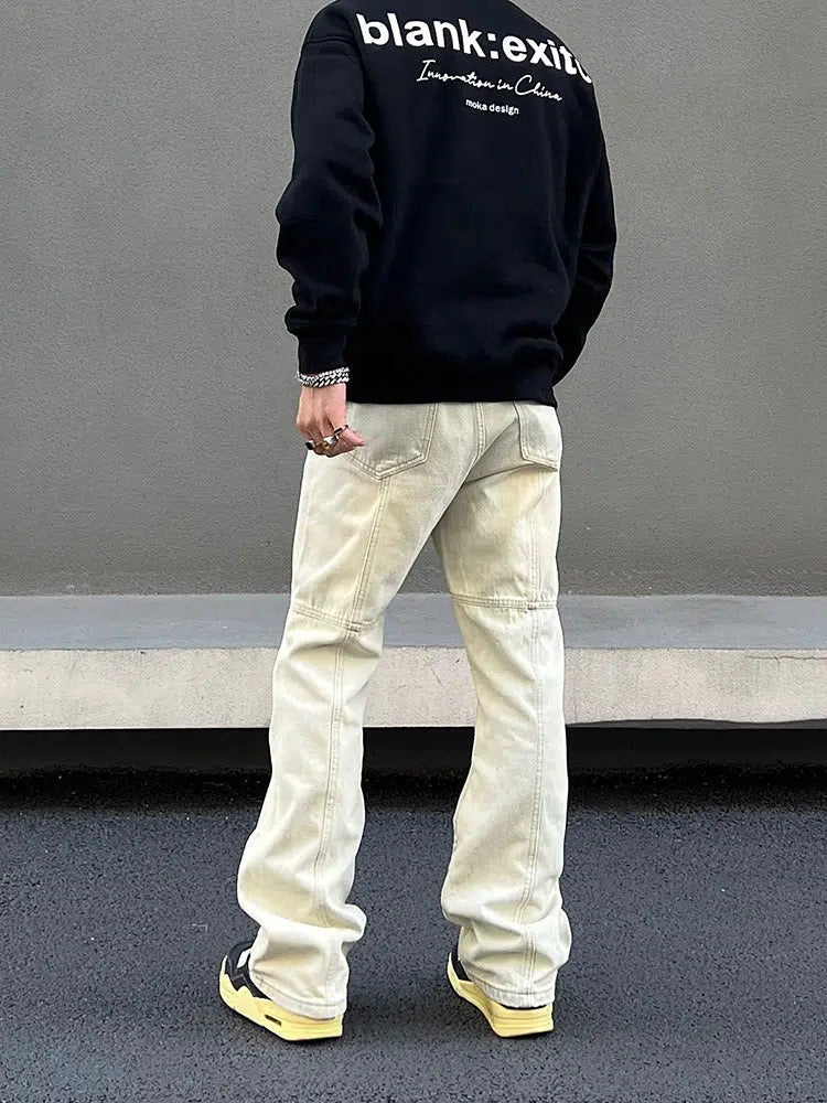 Yellow Mud-dyed Straight-leg Jeans