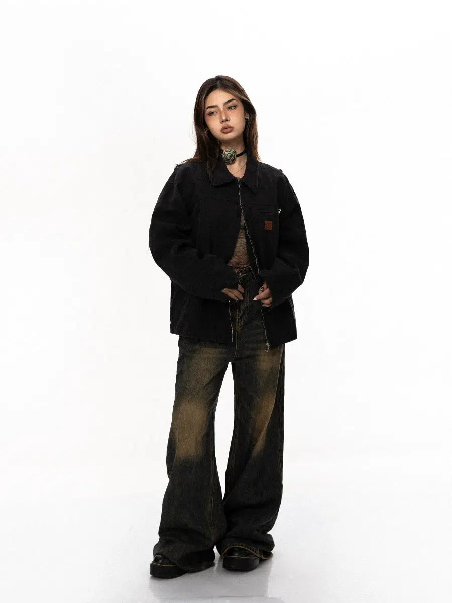 Yellow mud Gradient Wide-leg Jeans
