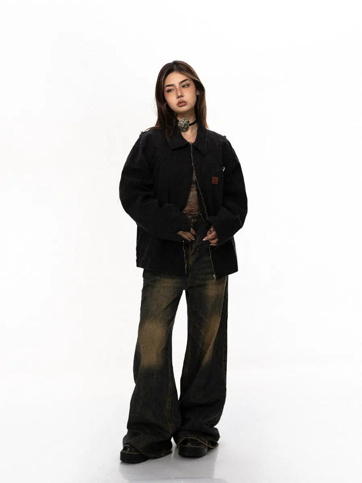Yellow mud Gradient Wide-leg Jeans