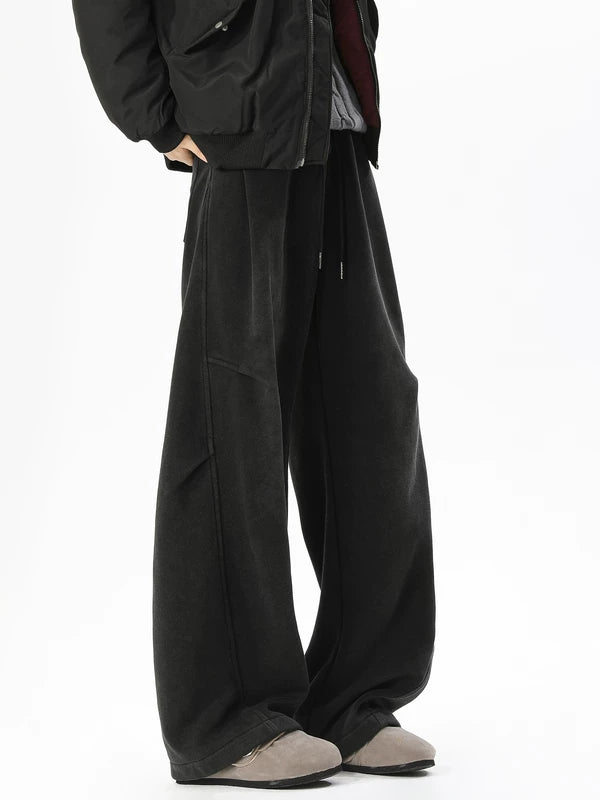Fleece Lined Wide Leg Sweatpants Pants 5