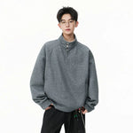 6175548982395,6175548982396,6175548982397,6175548982398,6175548982399, Half Zip Stand Collar Sweatshirt Pullover