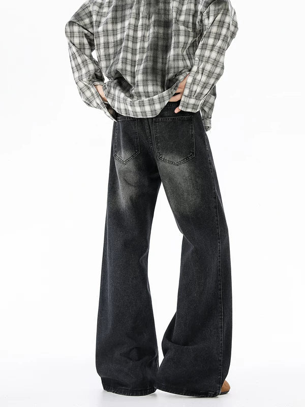 Wide Leg Straight Fit Denim Pants 5