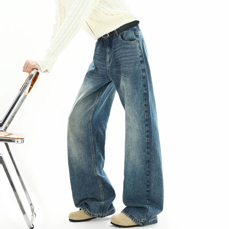 6177145891892,6177145891893,6177145891894,6177145891895,6177145891896, Washed Distressed Wide Leg Jeans Pants