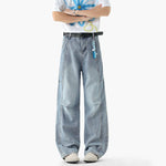 Washed Distressed Wide Leg Jeans Pants 3